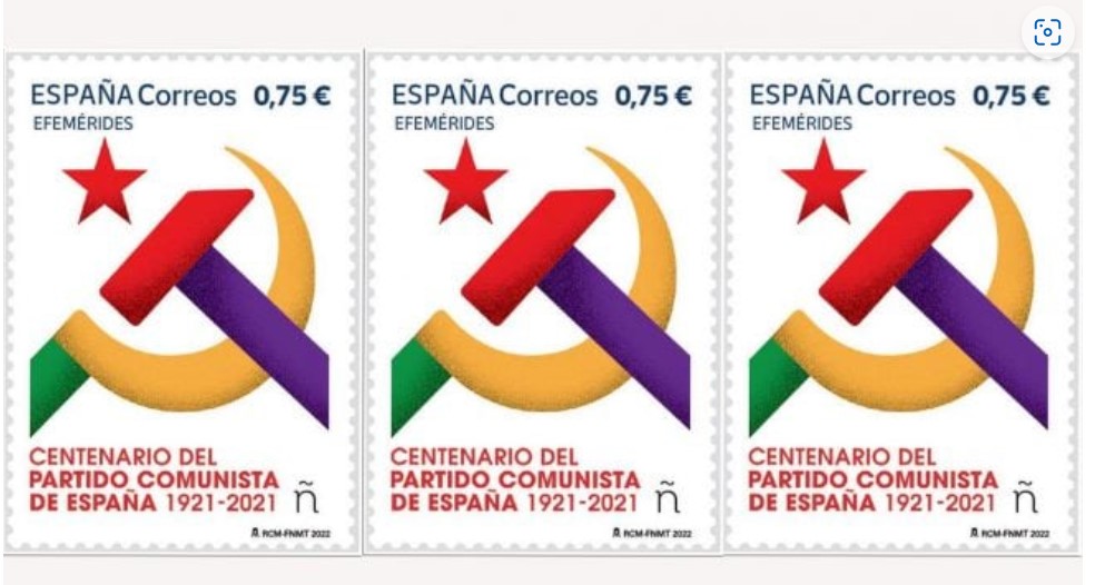 spanyolorszag-belyeg-a-kommunista-part-jubileumara