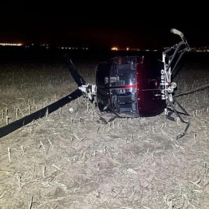 Lezuhant egy helikopter az M1-es autópályánál