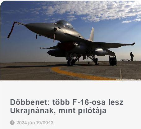 DÖBBENET: TÖBB F-16-OSA LESZ UKRAJNÁNAK, MINT PILÓTÁJA