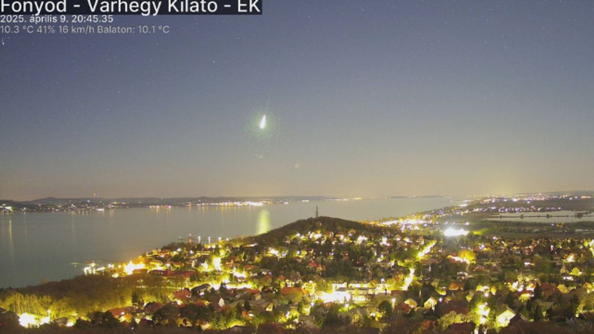 Meteort észlelt az Időkép kamerája a Balatonnál Fotó: Időkép