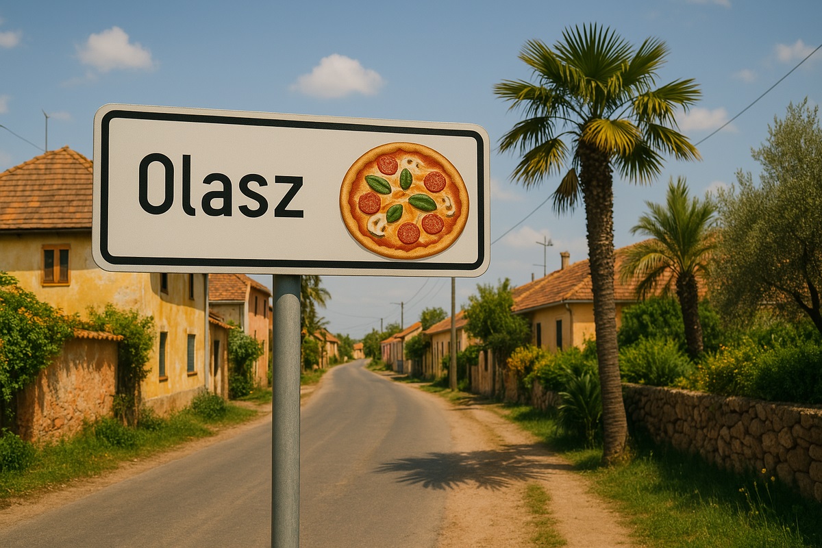 Olaszokkal van tele Olasz? Vicces történeteket lehet a baranyai településnevekre kitalálni. Forrás: Mesterséges intelligencia által készített kép