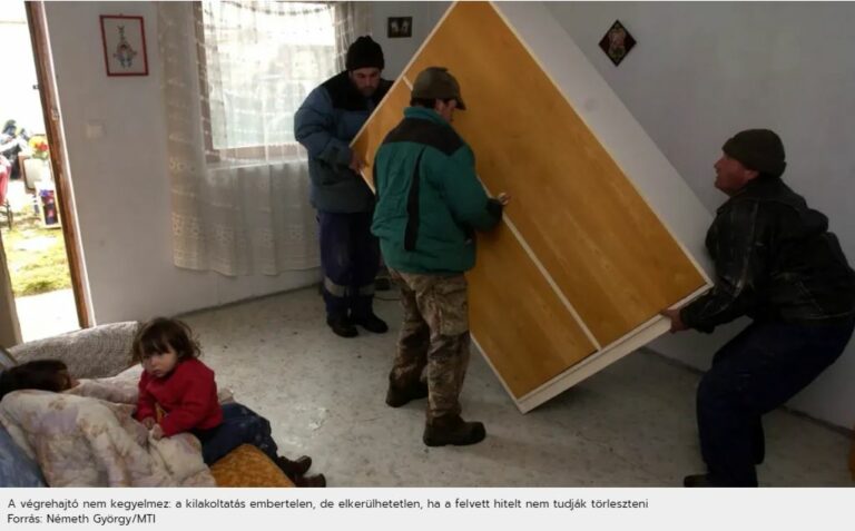 A végrehajtó nem kegyelmez: a kilakoltatás embertelen, de elkerülhetetlen, ha a felvett hitelt nem tudják törleszteni Forrás: Németh György/MTI