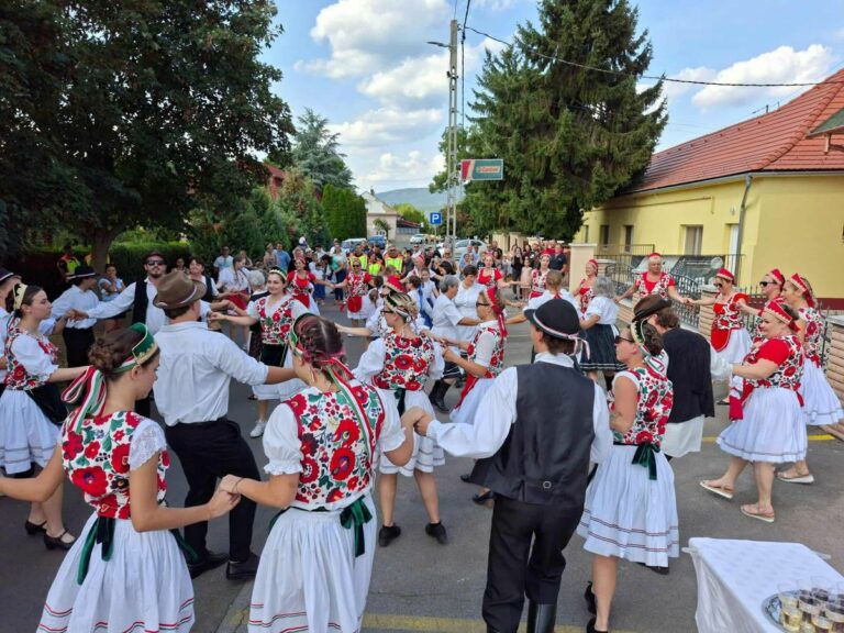 Együtt táncoltak fiatalok és idősebbek is a pellérdi szüreti mulatságon Forrás: Vargáné Kovács Viktória