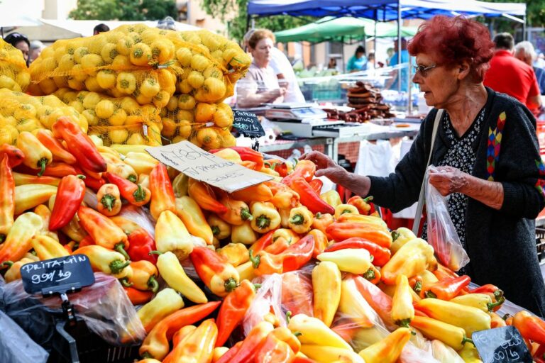 A paprika volt a sláger a szerdai szekszárdi piacon, most van a lecsónak a szezonja Fotó: Denes Martonfai /Tolnai Népújság