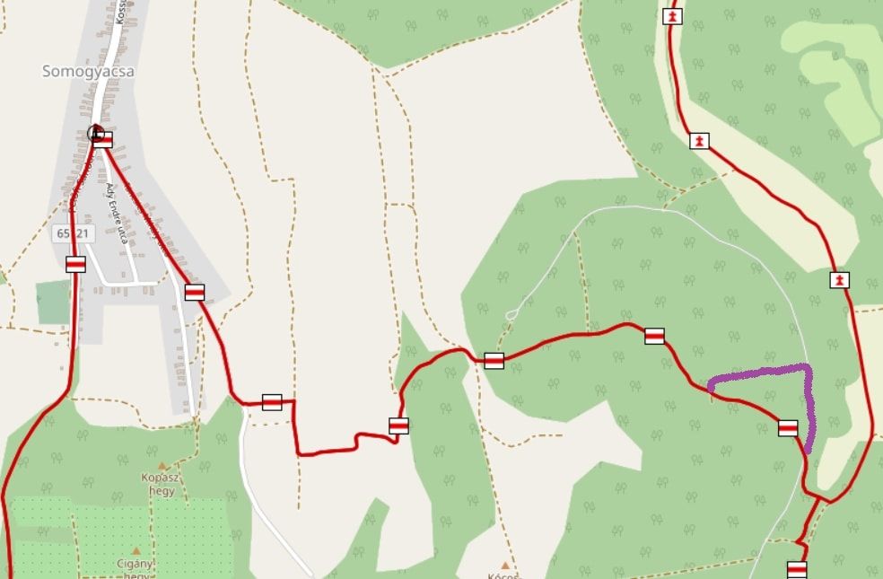 A Dél-dunántúli Piros Túra (DDP) nyomvonala megváltozott a Gerézdi erdészháznál