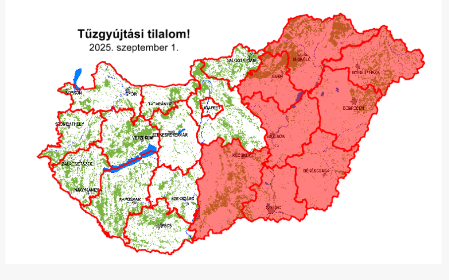 Az ország felében feloldották a tűzgyújtási tilalmat Forrás: TVMKI