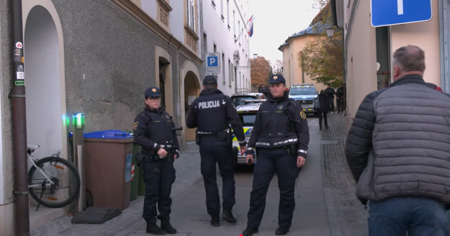 Szlovén rendőrség Novi Mestóban, Fotó: Printscreen/Youtube/SVET24