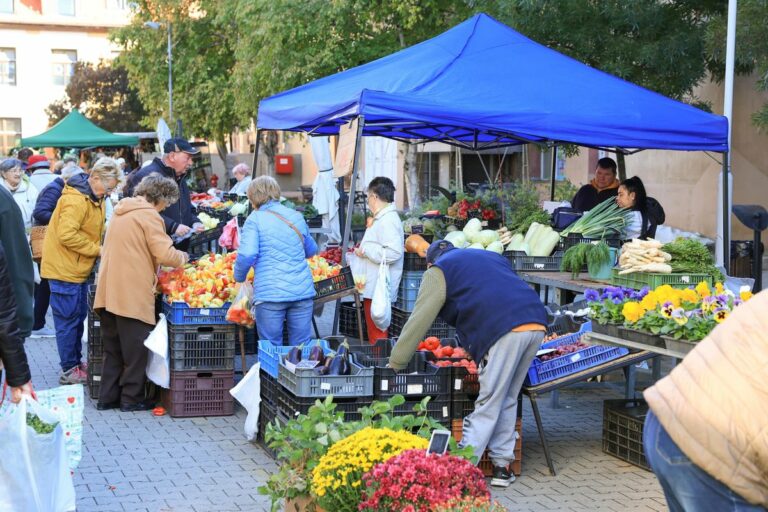 A szekszárdi piacon szerdánként inkább az idősebb korosztály és a kisgyermekes anyukák a vásárlók. Fotó: Makovics Kornél