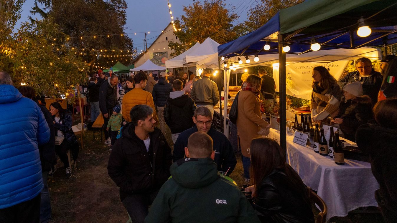 A Mohl piac lámpafényes estjén Velencén libamáj, siller bor, kézműves finomságok és élőzene várta a látogatókat, akik a régi szódásüzem udvarában közösségi élményt élhettek át Fotó: STR / FMH