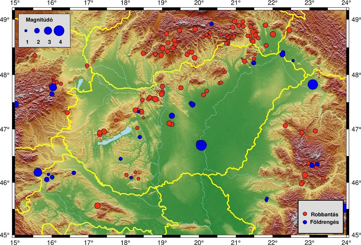 Itt érezték a földrengéseket! Forrás: Kövesligethy Radó Szeizmológiai Obszervatórium