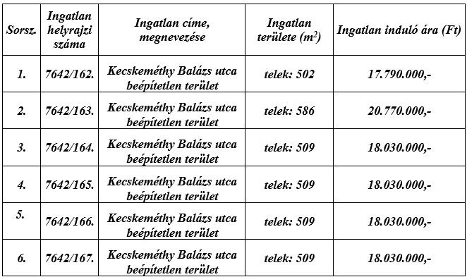 *Megjegyzés: az Önkormányzat az ÁFA tekintetében az általános szabályok szerint adózik