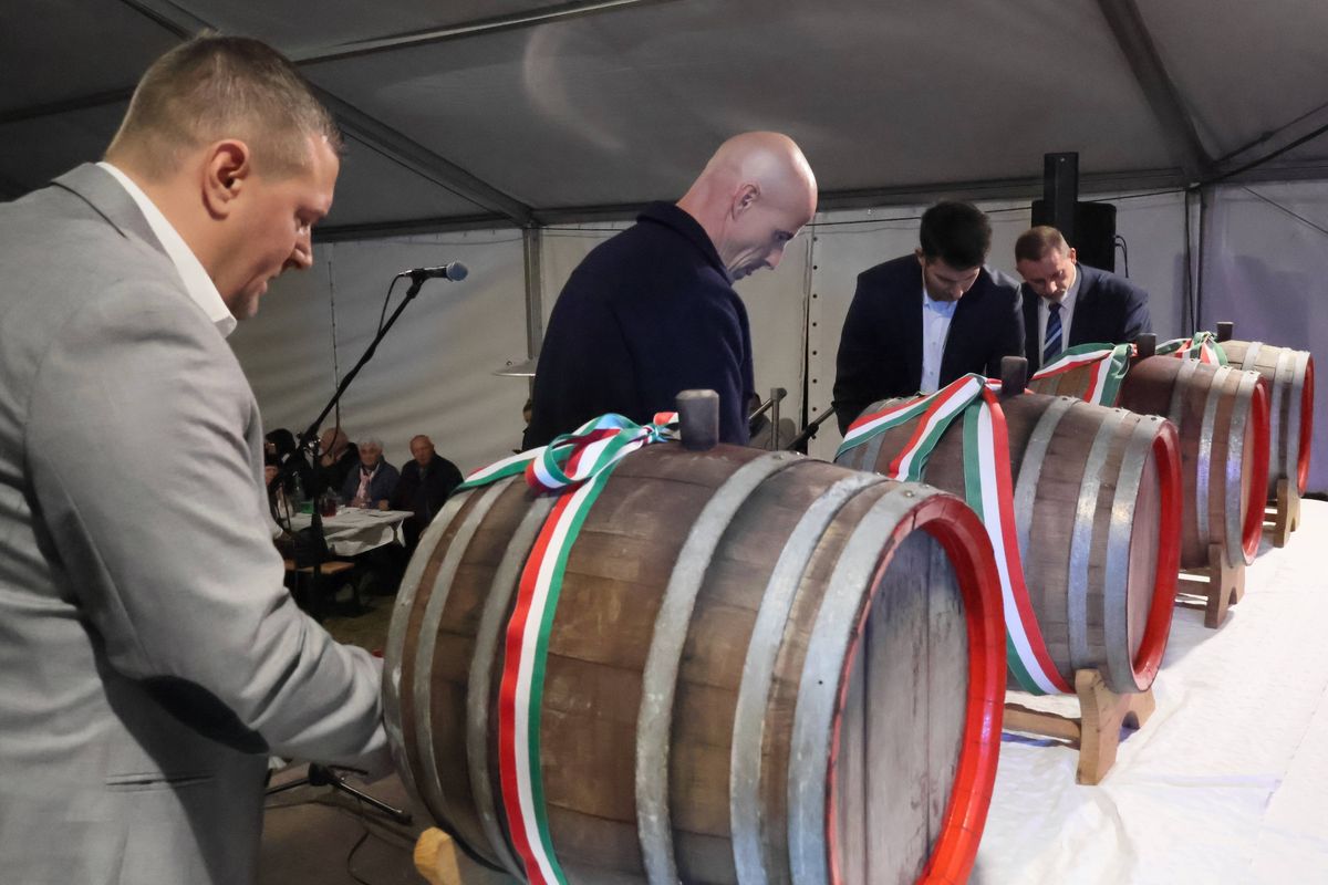 Csapra verték a hordókat Pakson Fotó: Molnár Gyula