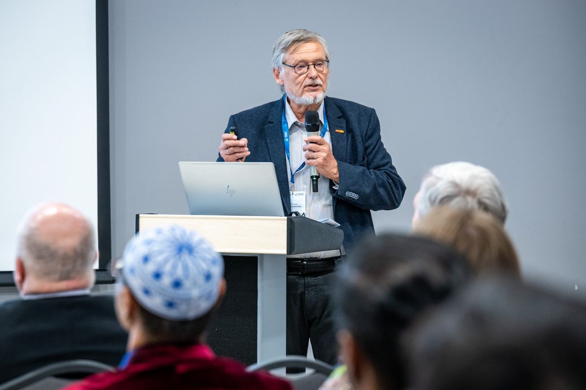 A fenntarthatóság témakörének egyik úttörője, dr. Michael Narodoslawsky, a Grazi Műszaki Egyetem professzora. Fotó: Nagy Gergely/Széchenyi István Egyetem
