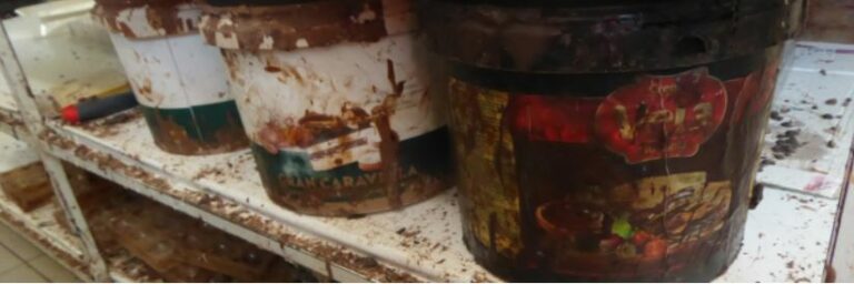 Gyomorfogató látvány tárult a vizsgálatot végző szakemberek elé a vasi üzemben. Forrás: Nébih