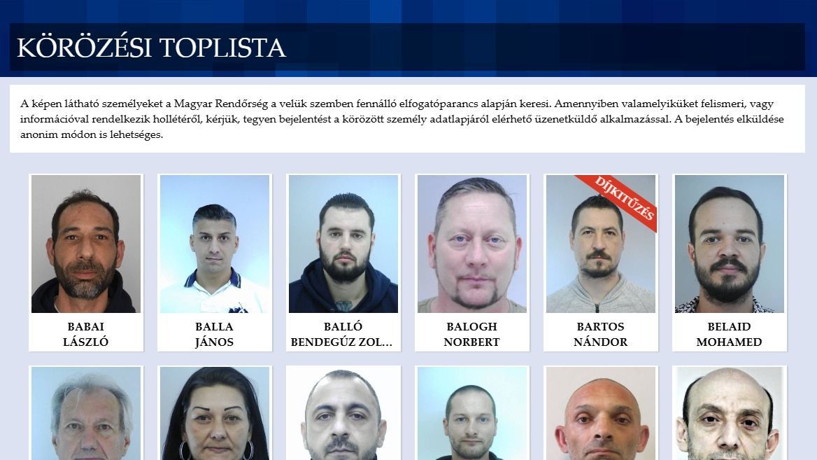 Megnéztük milyen Heves vármegyei emberek szerepelnek a körözési listákon. Forrás: Police.hu