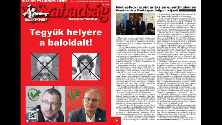 Tegyük helyére a baloldalt!