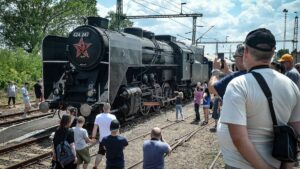 Tavaly Gyöngyösön járt a nosztalgiavonat, melyet oda is a Bivaly gőzmozdony húzott. Fotó: Czímer Tamás