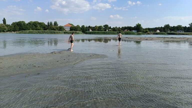a reggeli órákban Siófoknál, egyméteres mélységben mért 23,5 Celsius-fokos vízhőmérséklet ideális felfrissülést garantál a nyári hőségben.