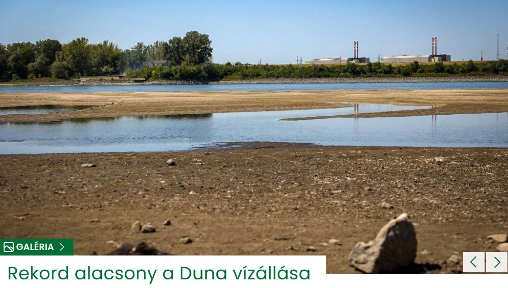 Rekord alacsony a Duna vízállása
