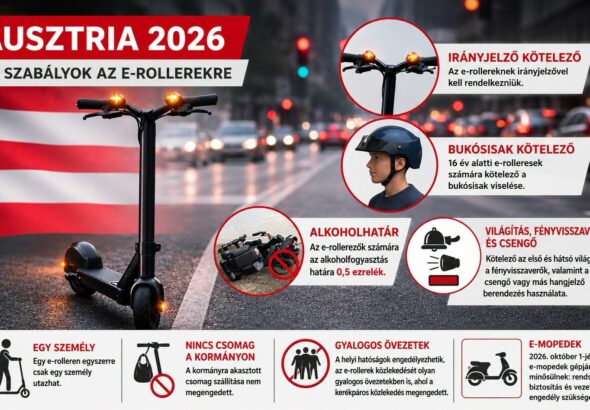 Nyugati szomszédunknál három hónappal ezelőtt megváltoztak az e-rolleres közlekedés szabályai,