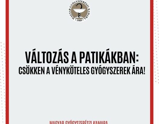Szeptember 1-jétől olcsóbbak lesznek a vényköteles gyógyszerek