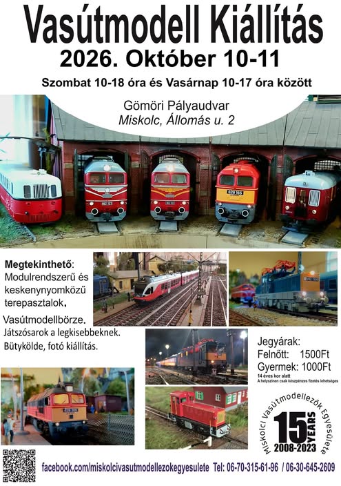 Miskolci Vasútmodellezők Egyesülete Facebook bejegyzése